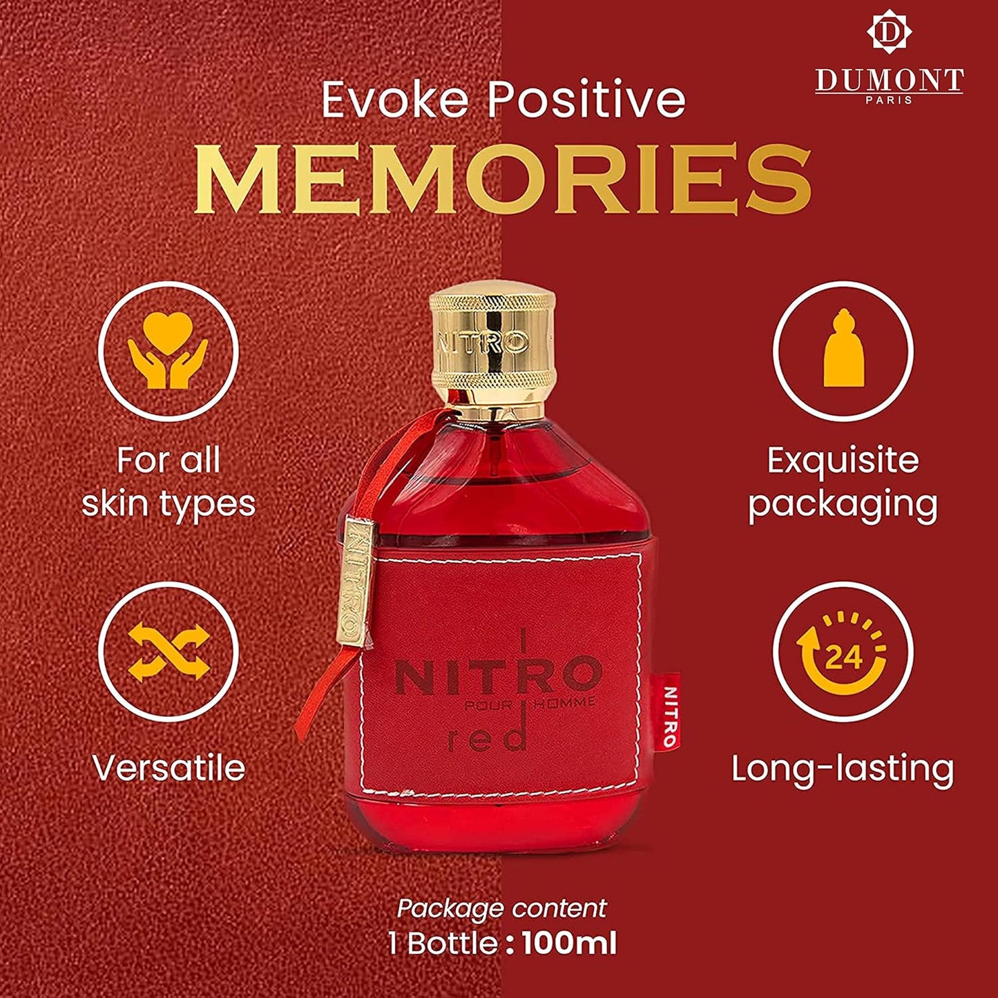 DUMONT NITRO RED - 100ML- EAU DE PARFUM - LUXURY PERFUME FOR MEN
