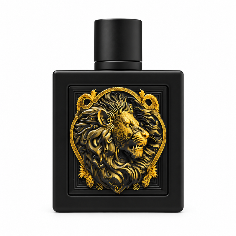 Rayhaan Lion Eau de Parfum 100ml Men's Perfume Black Bottle with Gold Lion Design