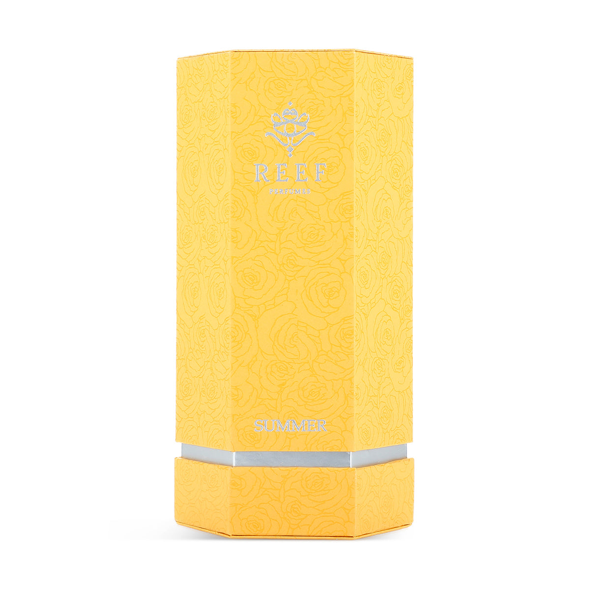 Reef Summer Yellow Eau de Parfum 100ml sunshine yellow hexagonal box front view