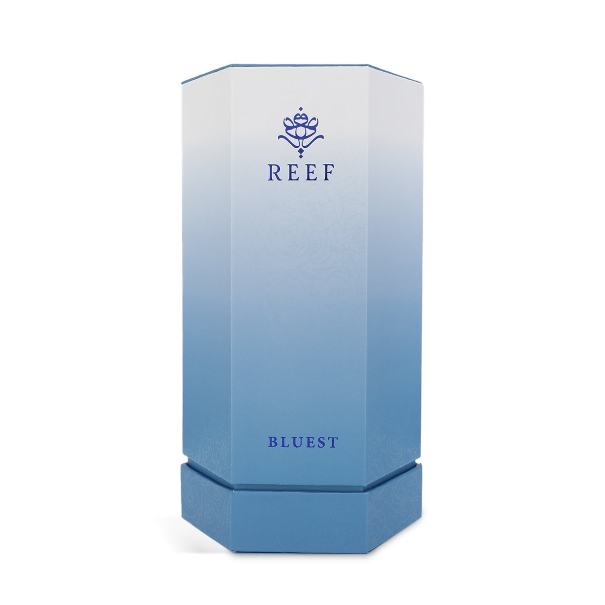 Reef Bluest Eau de Parfum 200ml hexagonal blue ombré box front view
