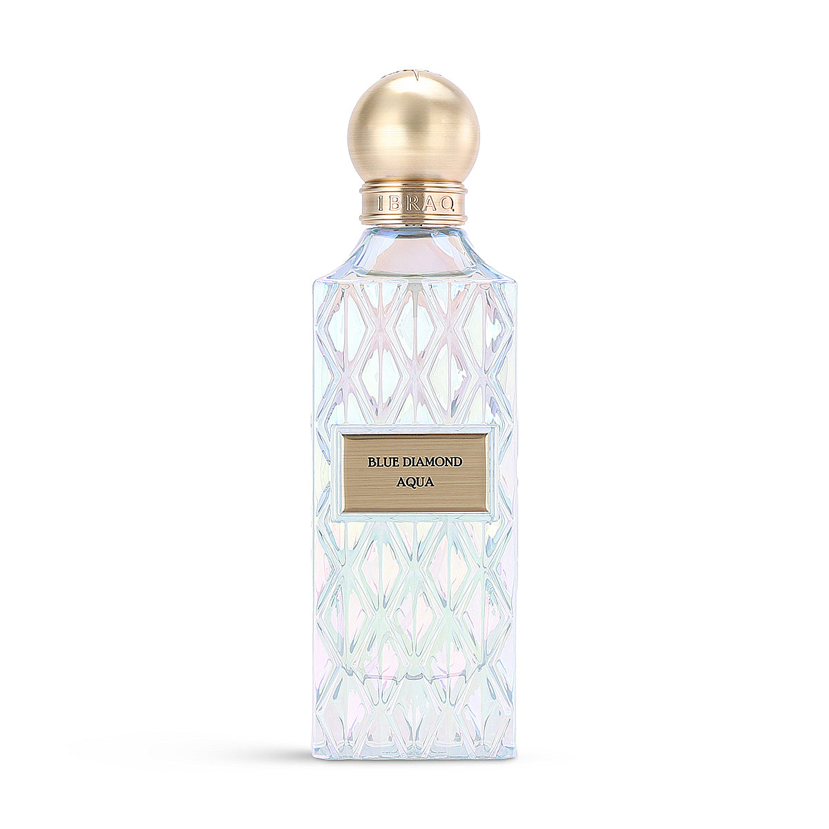 IBRAQ Blue Diamond Aqua Eau de Parfum 150ml iridescent crystal bottle front view