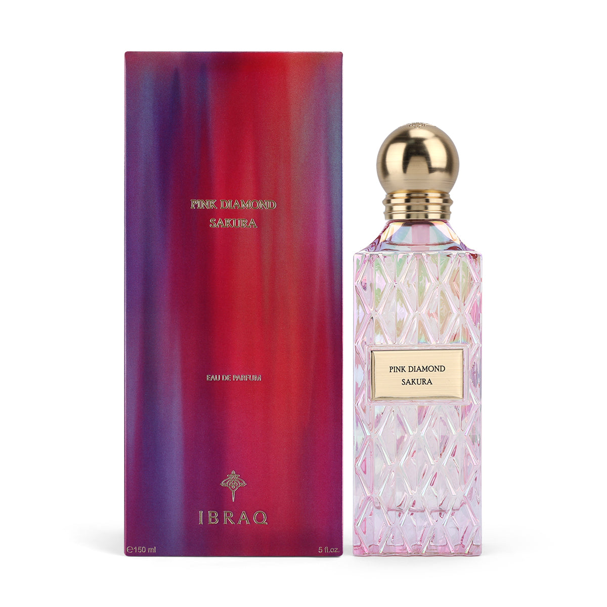 IBRAQ Pink Diamond Sakura Eau de Parfum 150ml box front and back
