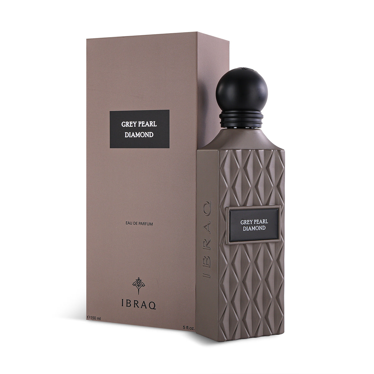 IBRAQ Grey Pearl Diamond Eau de Parfum 150ml bottle with box