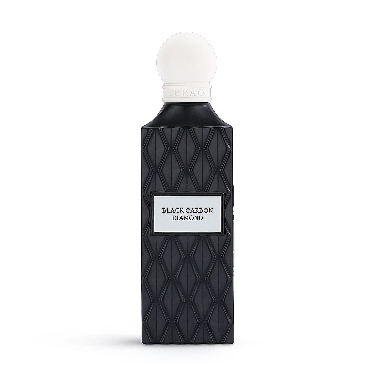 IBRAQ Black Carbon Diamond Eau de Parfum 150ml matte black bottle front view