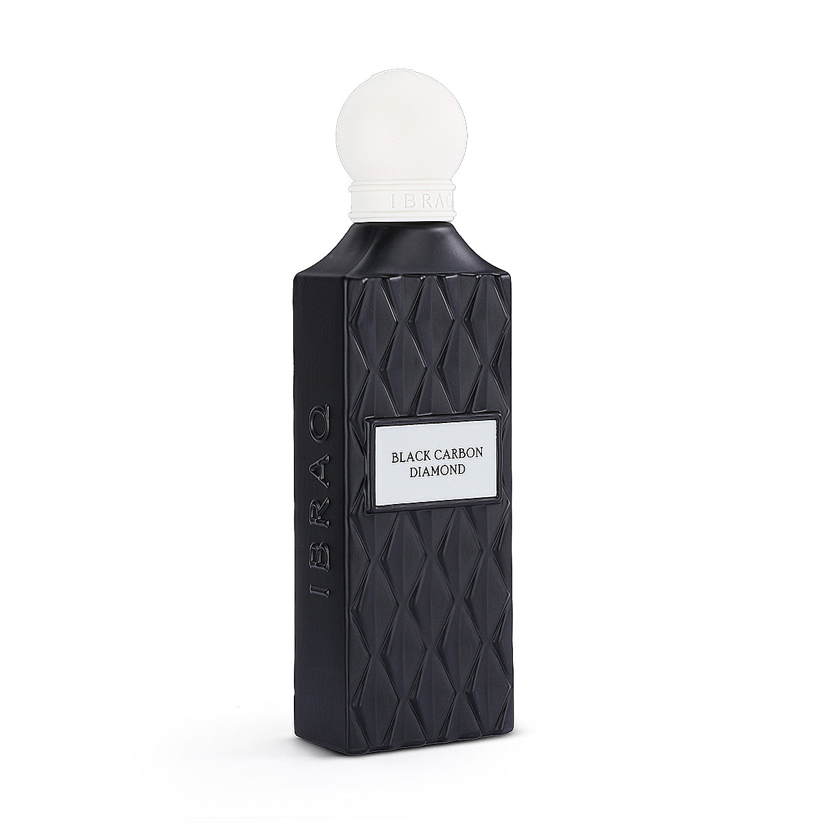 IBRAQ Black Carbon Diamond Eau de Parfum 150ml bottle side view