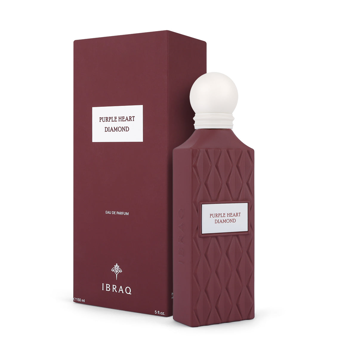 IBRAQ Purple Heart Diamond Eau de Parfum 150ml bottle side view