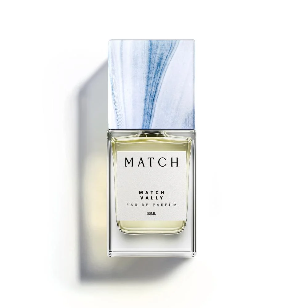 Match Vally Eau de Parfum 50ml bottle flat lay